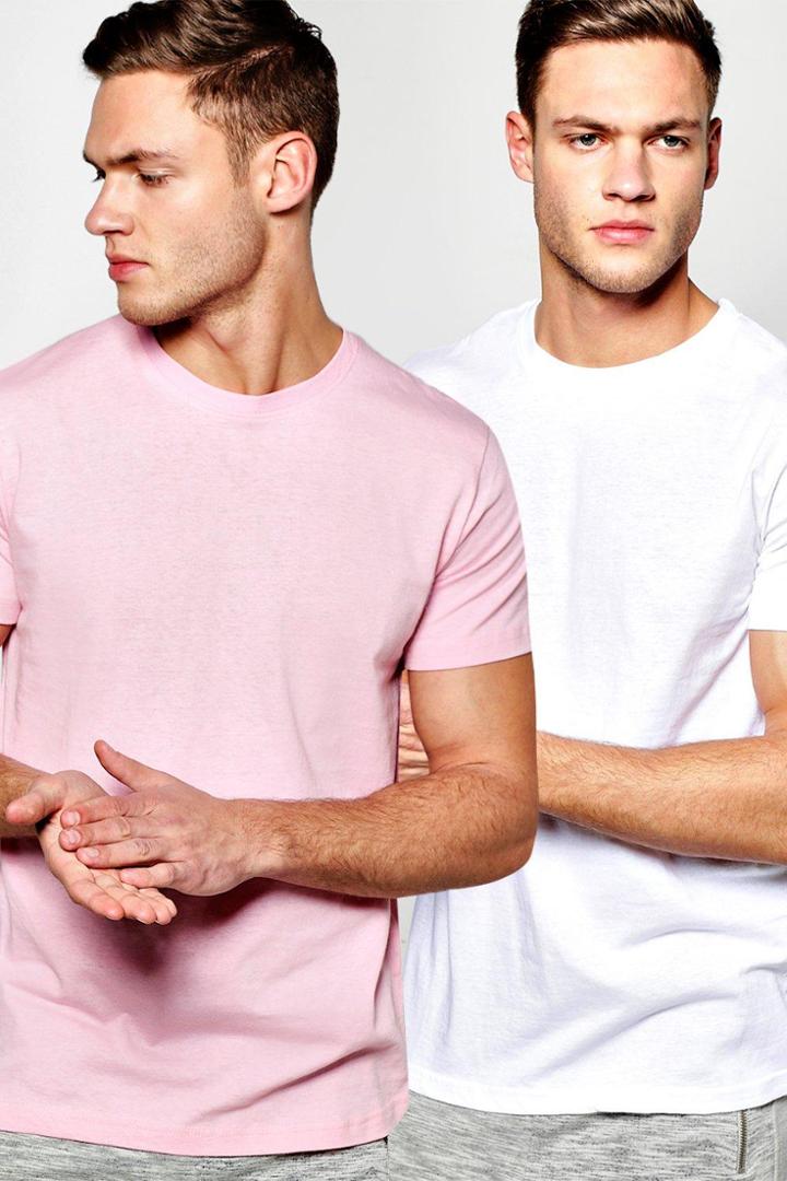 Boohoo 2 Pack Regular Crew Neck T Shirts Multi