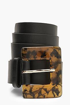 Boohoo Pu Resin Buckle Belt