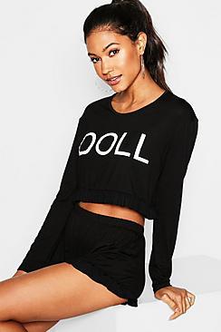 Boohoo Doll Frill Pj Short Set