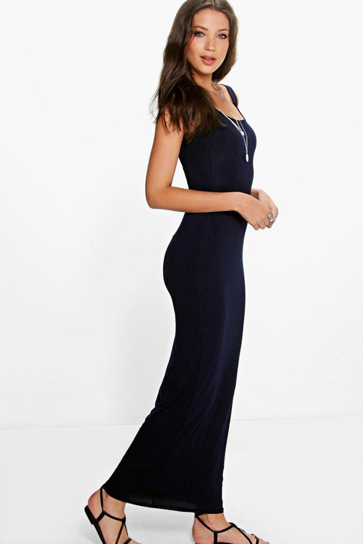 Boohoo Tall Sandy Maxi Dress Navy