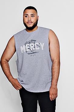Boohoo Big And Tall Mercy Raised Print Tank