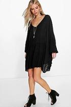 Boohoo Rita Oversized Smock Calf Length Midi Dress