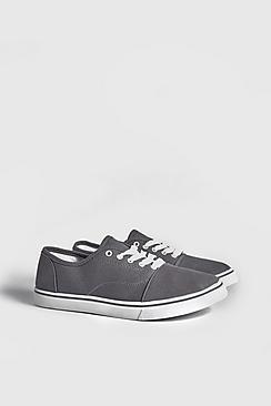 Boohoo Lace Up Canvas Pump