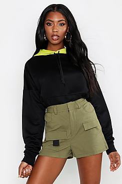 Boohoo Contrast Hooded Oversized Sweat