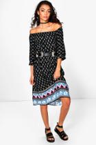 Boohoo Tall Sophia Paisley Printed Midi Dress Multi