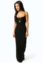 Boohoo Lucy Strappy Cross Over Back Maxi Dress Black