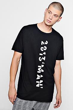 Boohoo Oversized 2013 Man Print T-shirt