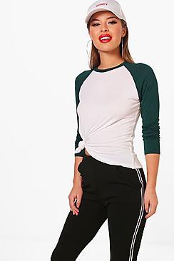 Boohoo Petite Raglan Sleeve Top