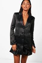 Boohoo Boutqiue Frill Hem Detail Blazer Dress