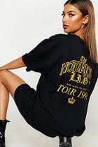 Boohoo Big License Back Print T-shirt Dress