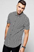Boohoo Wide Stripe Short Sleeve Shirt