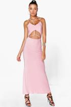 Boohoo Eve Strappy Maxi Dress Rose