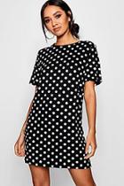 Boohoo Petite Hilary Large Polkadot T Shirt Dress