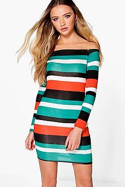 Boohoo Beth Off Shoulder Bodycon Dress