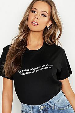 Boohoo Slogan Printed Tee