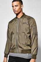 Boohoo Man Graffiti Print Bomber