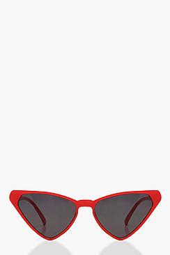 Boohoo Red Triangular Cat Eye Sunglasses