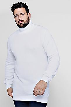 Boohoo Big And Tall Smart Textured Roll Neck Jumper