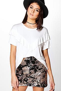 Boohoo Sophie Supersoft Ruffle T-shirt