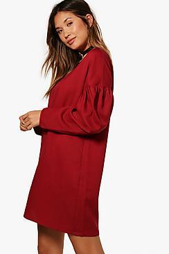 Boohoo Keeley Volumised Sleeve Shift Dress