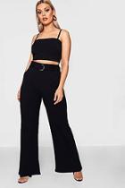 Boohoo Plus Sia Crepe Crop Top + Tailored Trouser Co-ord