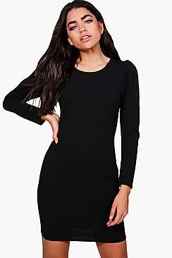 Boohoo Isabella Long Puff Sleeve Midi Dress