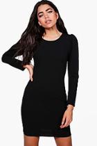 Boohoo Isabella Long Puff Sleeve Midi Dress