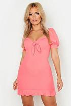 Boohoo Plus Peasant Sleeve Fitted Dress