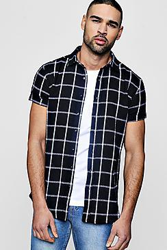 Boohoo Short Sleeve Window Pane Check Shirt