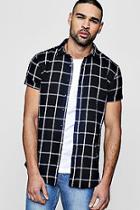 Boohoo Short Sleeve Window Pane Check Shirt