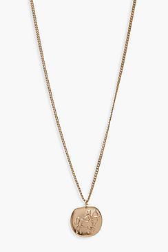 Boohoo Sagittarius Zodiac Coin Pendant Necklace