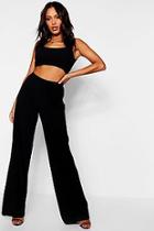 Boohoo Square Neck Wide Leg Rib Knit Co-ord