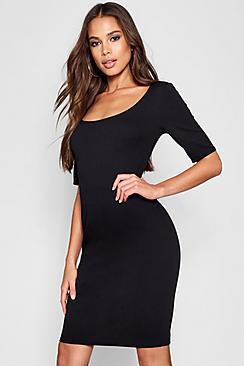 Boohoo Tall Scoop Neck Bodycon Dress
