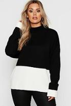 Boohoo Plus Colour Block Oversized Jumper