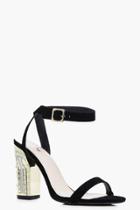 Boohoo Vanessa Unicorn Block Heel Two Part Black