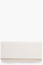 Boohoo Tiffany Pu Metal Bar Cutch Bag Nude