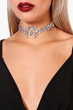 Boohoo Plus Mollie Embellished Tie Neck Choker