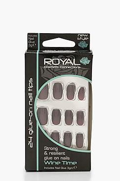 Boohoo 24 Wine Time Nails With Glue