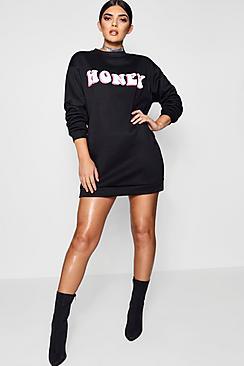 Boohoo Honey Sweat Dress