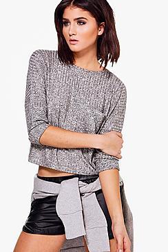 Boohoo Ragen Oversized Rib Pocket Top
