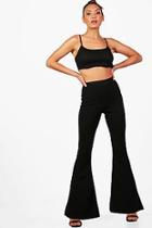 Boohoo Amara Crepe Flare Trousers