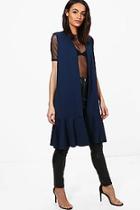 Boohoo Karina Sleeveless Frill Hem Duster