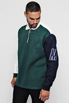 Boohoo Loose Fit Colour Block Rugby Sweat