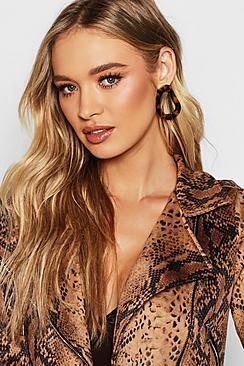 Boohoo Distorted Tortoiseshell Resin Earring