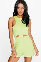 Boohoo Lois Cut Out Front Jersey Playsuit