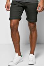 Boohoo Skinny Fit Black Denim Shorts In Long Length Black