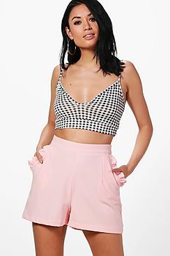 Boohoo Frill Pocket Tailored Shorts