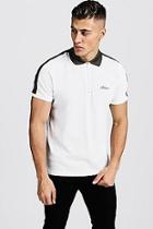 Boohoo Polo T-shirt With Shoulder Tape