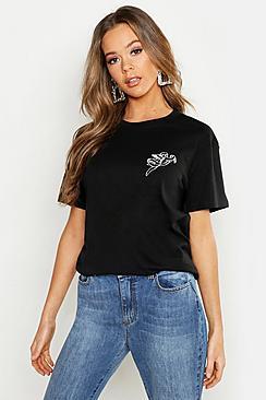 Boohoo Cherub Sketch Print T-shirt