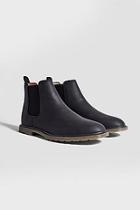 Boohoo Waxy Faux Leather Cleated Sole Chelsea Boot